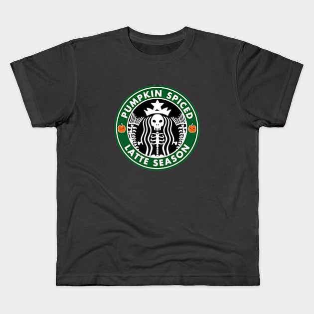 Pumpkin Spiced Latte Kids T-Shirt by Nyaxxy